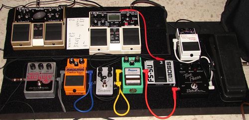 Guitarists effects pedals
